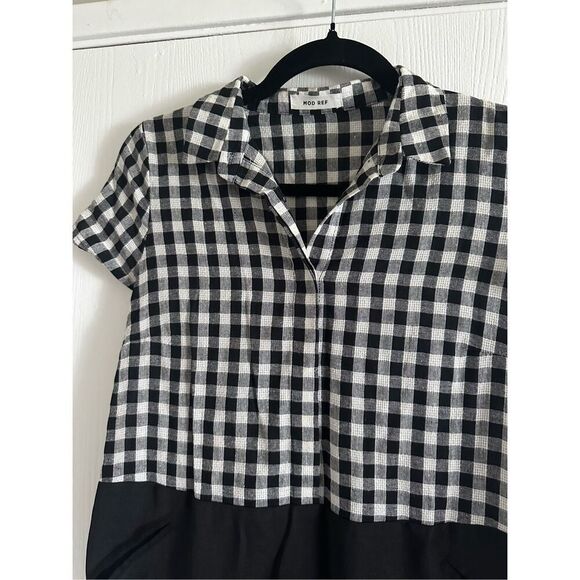 Mod Ref Gingham Vintage Inspired Short Sleeve Dress Small - Picture 2 of 5